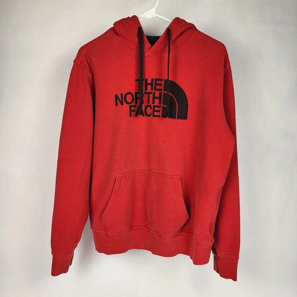 The North Face Hoodie Men Small Red‎ Hiking Trail Hooded Sweatshirt